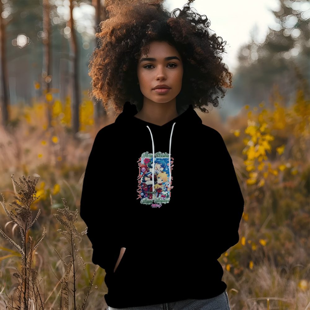Sweat-shirt à capuche Femme Hatsune Miku avec un design de Hatsune Miku Christmas Holidays