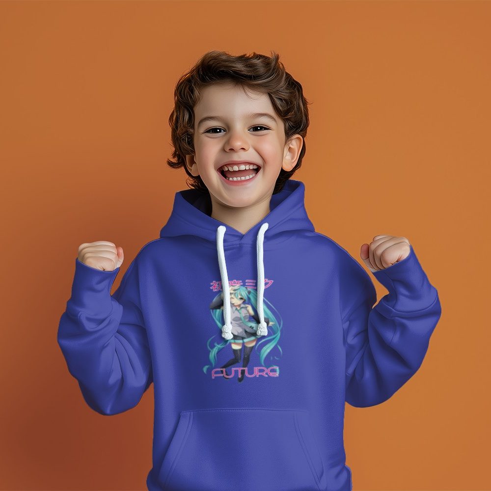 Pull à capuche Enfant Hatsune Miku avec un design de Hatsune Miku Future