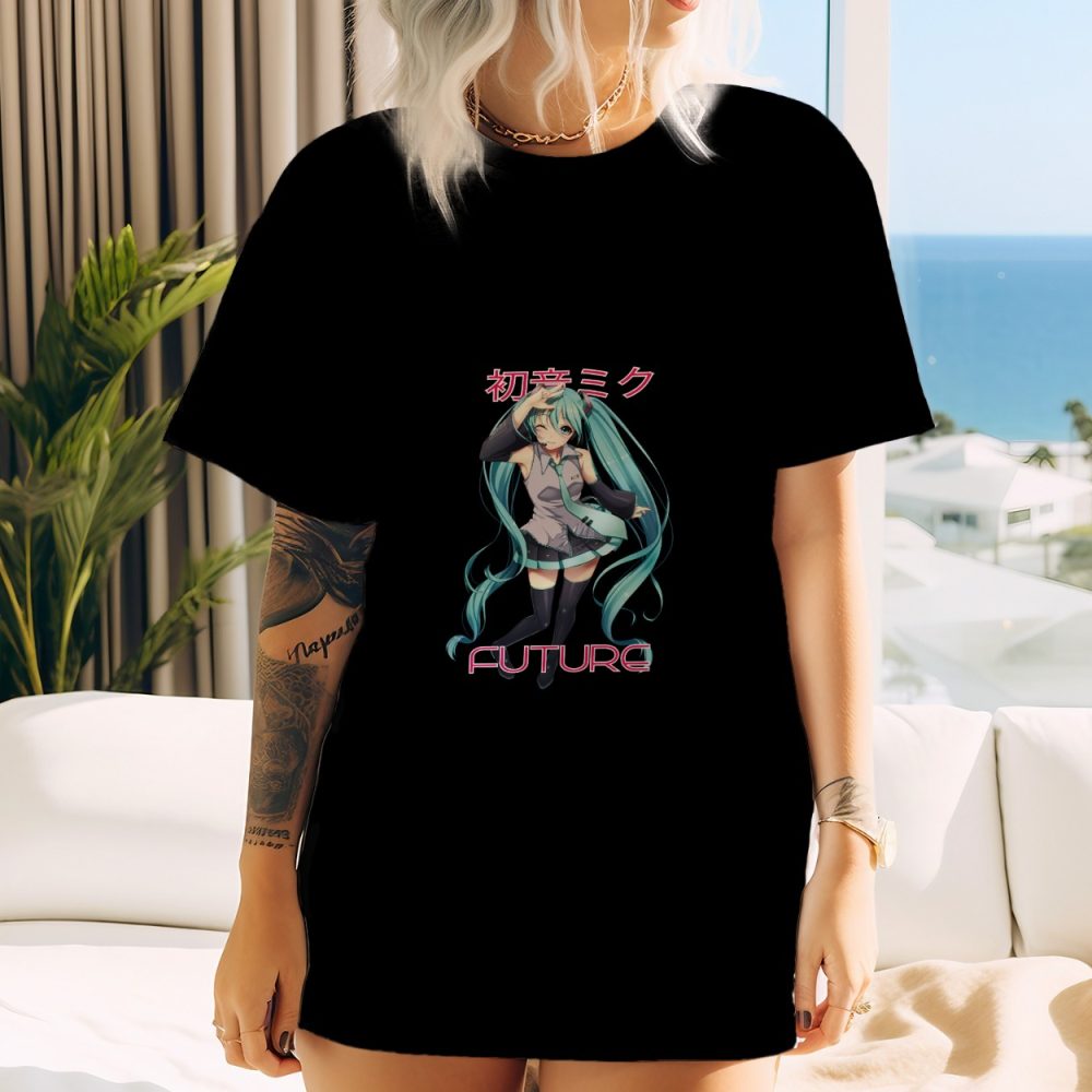 T-shirt oversize coton bio Femme Hatsune Miku avec un design de Hatsune Miku Future
