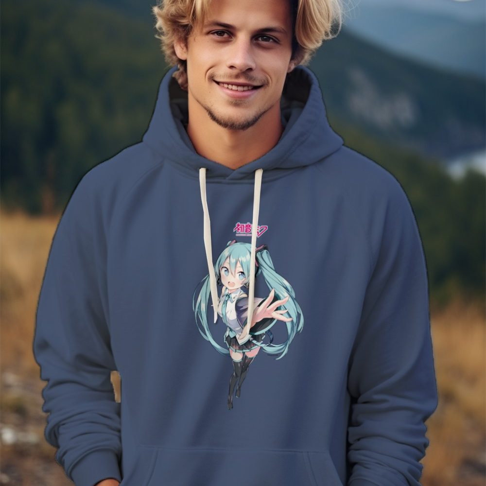 Sweat-shirt à capuche Homme Hatsune Miku avec un design de Hatsune Miku Vedette couleur