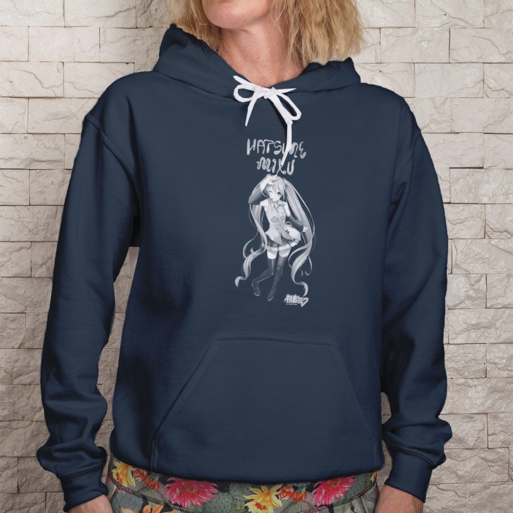 Sweat-shirt à capuche Femme Hatsune Miku avec un design de Hatsune Miku White Art