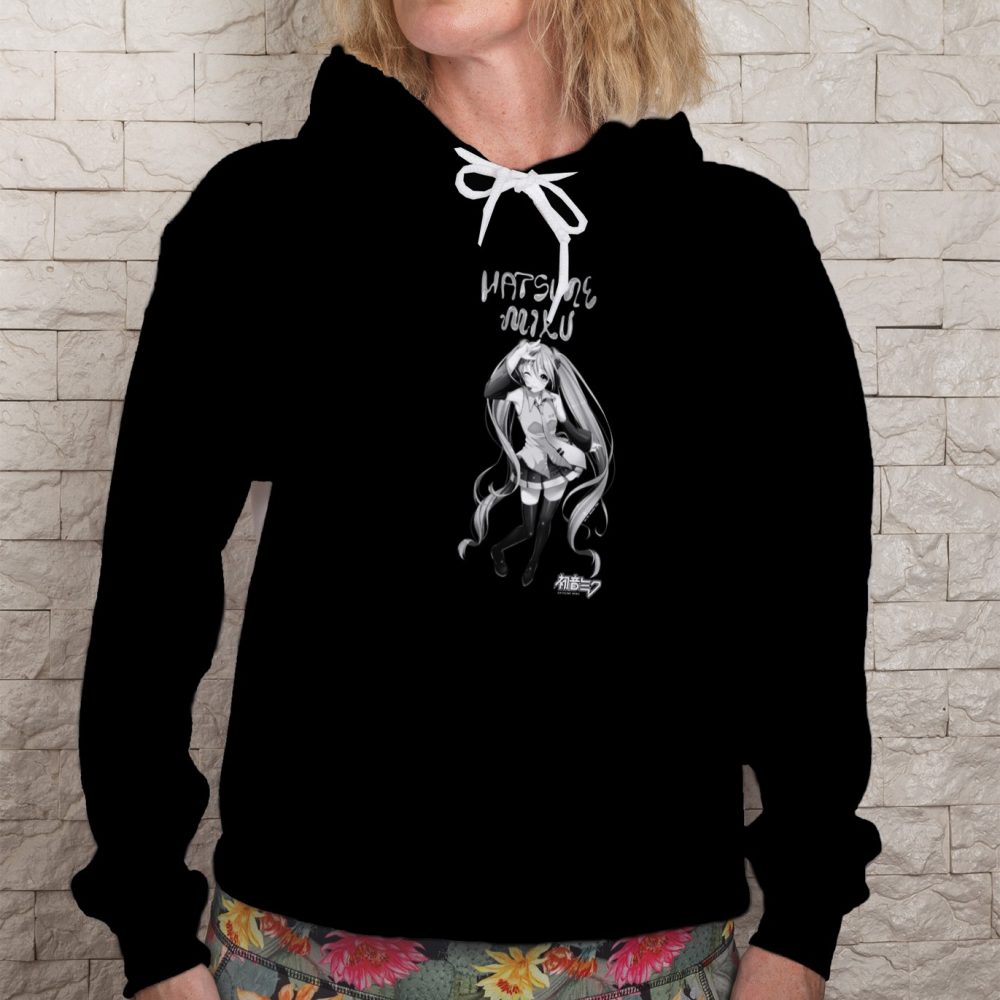 Sweat-shirt à capuche Femme Hatsune Miku avec un design de Hatsune Miku White Art