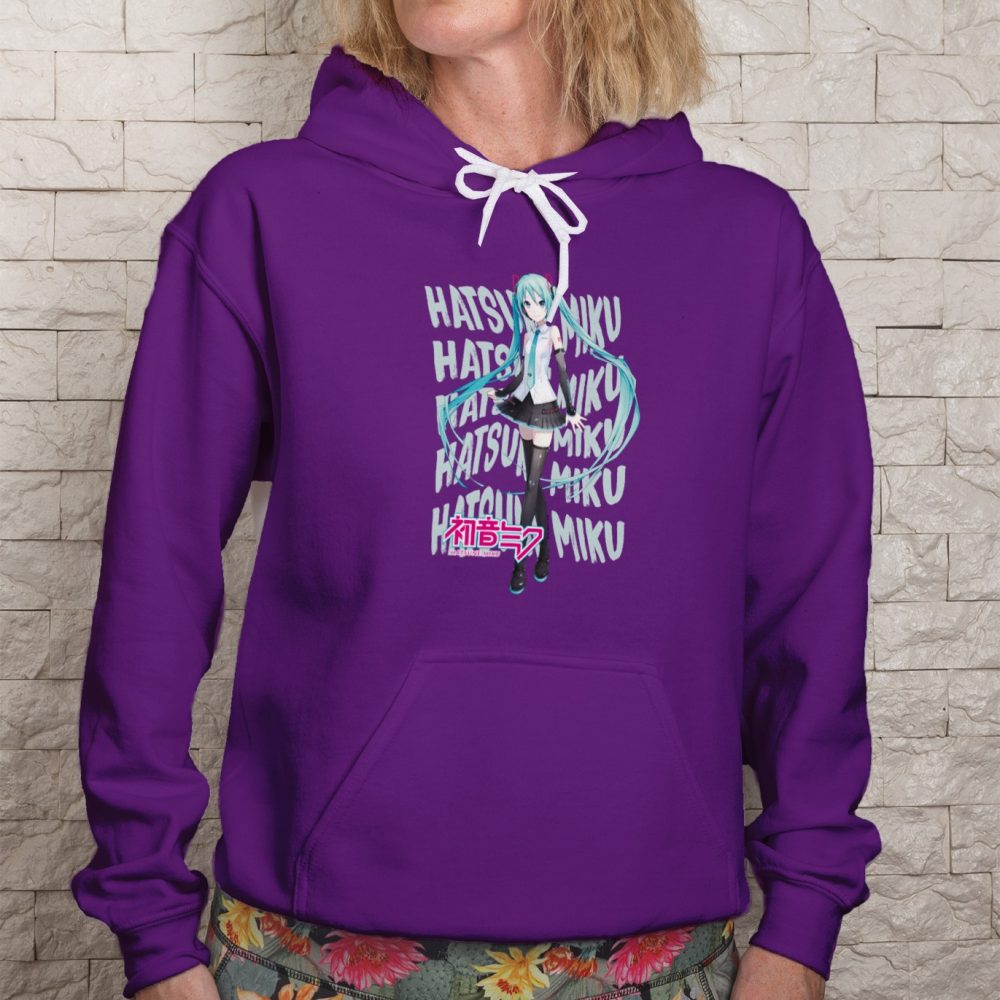 Sweat-shirt à capuche Femme Hatsune Miku avec un design de Hatsune Miku Text