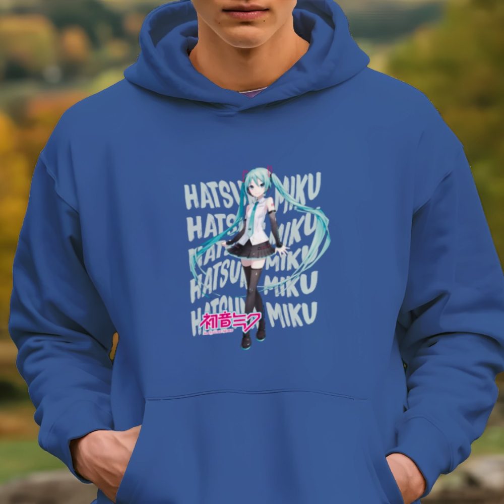 Sweat-shirt à capuche Homme Hatsune Miku avec un design de Hatsune Miku Text