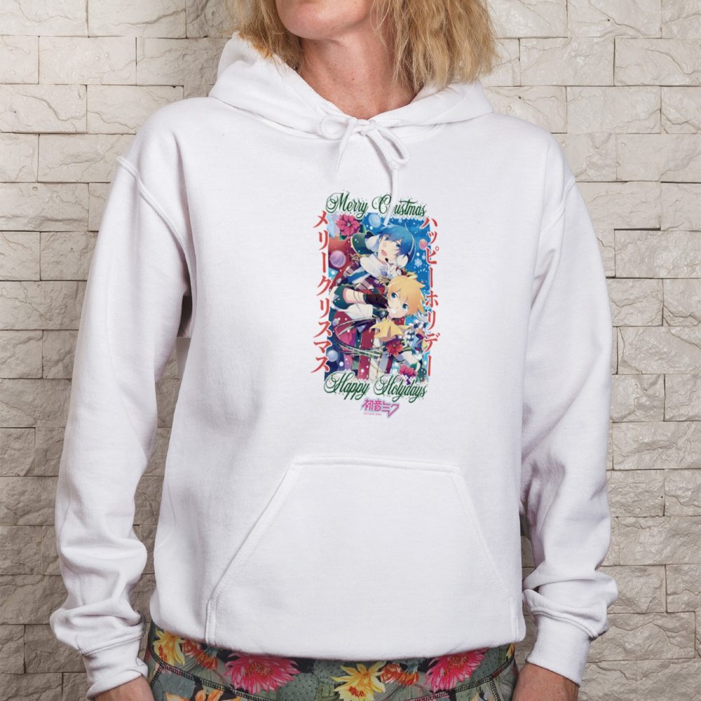 Sweat-shirt à capuche Femme Hatsune Miku avec un design de Hatsune Miku Christmas Holidays