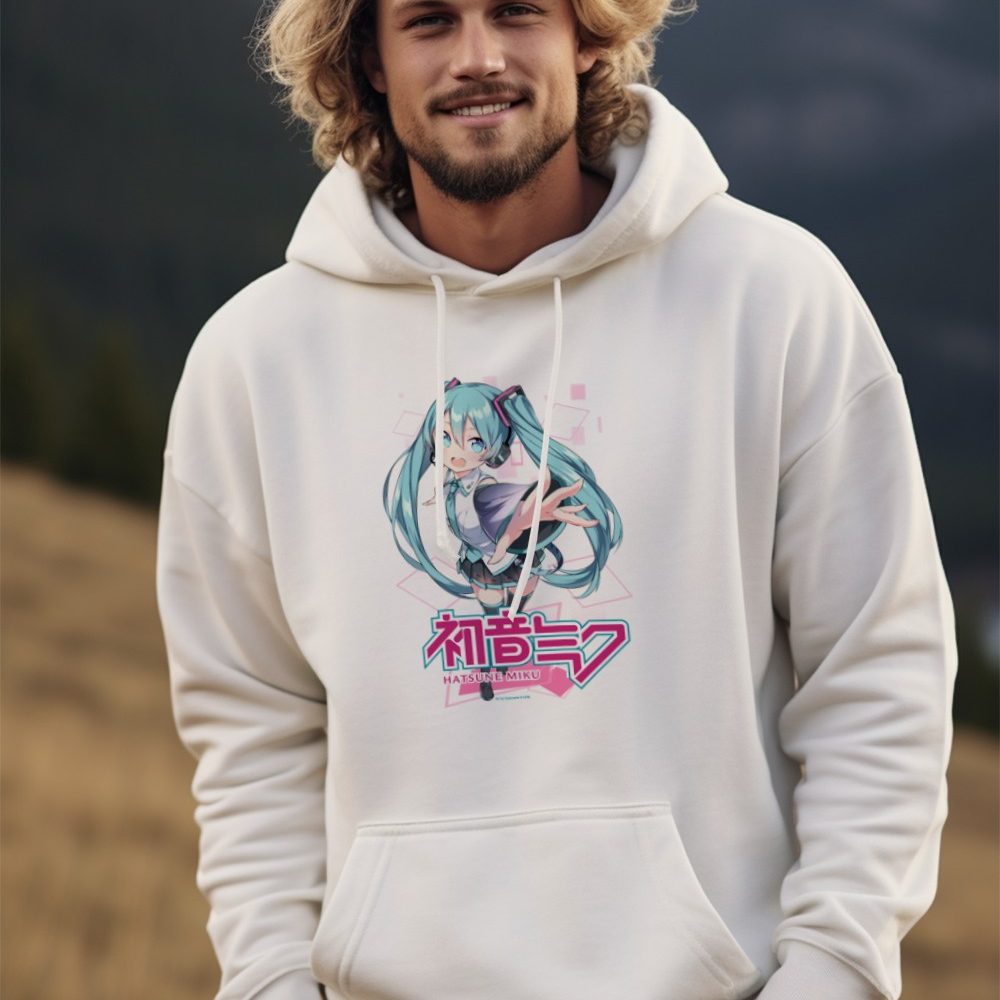 Sweat-shirt à capuche Homme Hatsune Miku avec un design de Hatsune Miku Losanges