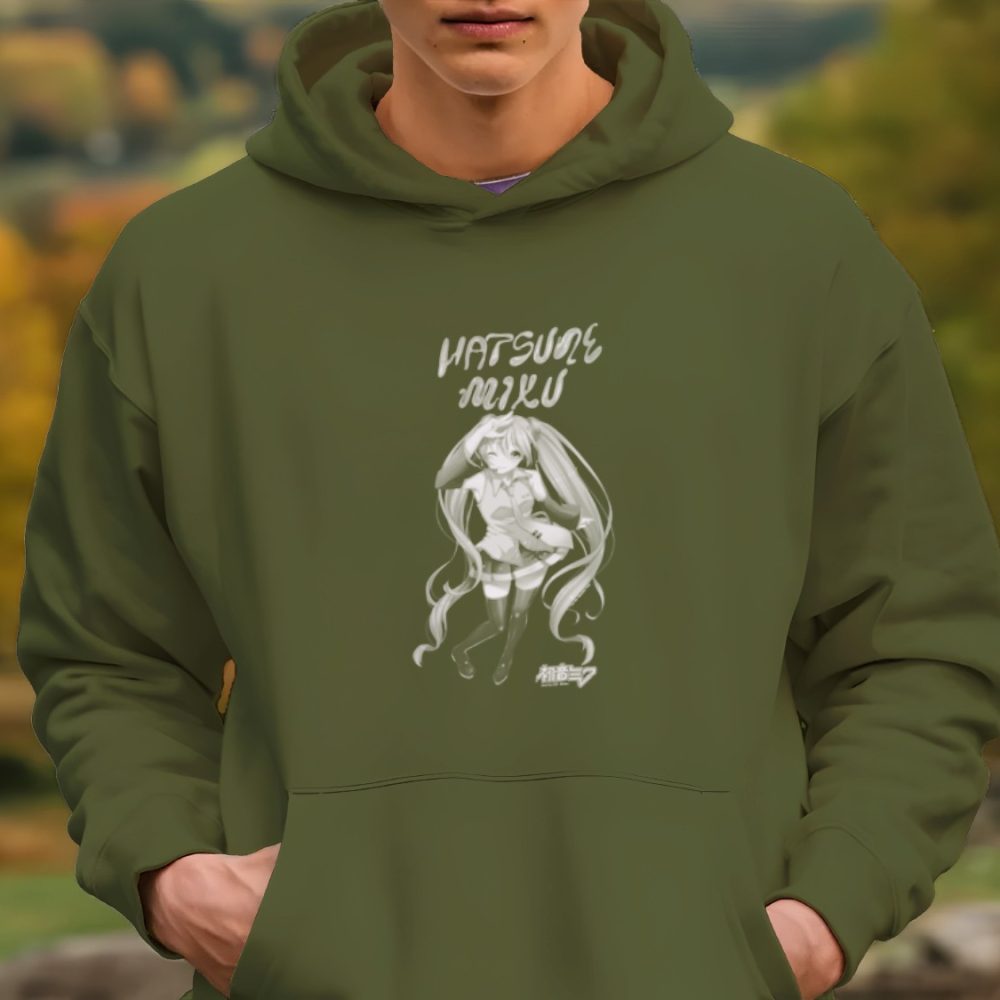 Sweat-shirt à capuche Homme Hatsune Miku avec un design de Hatsune Miku White Art