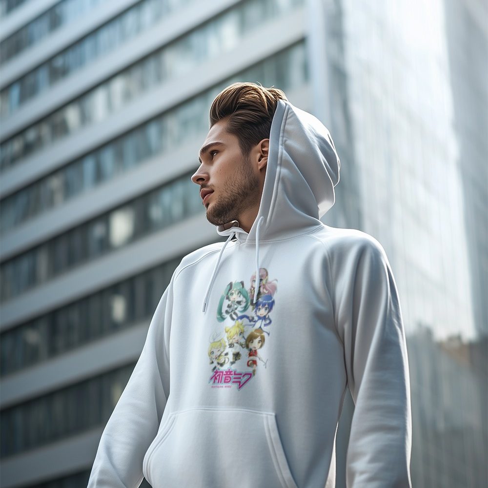 Sweat-shirt à capuche Homme Hatsune Miku avec un design de Hatsune Miku Crew