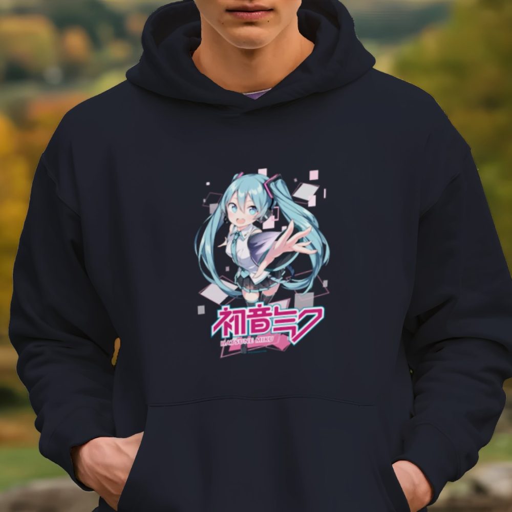 Sweat-shirt à capuche Homme Hatsune Miku avec un design de Hatsune Miku Losanges