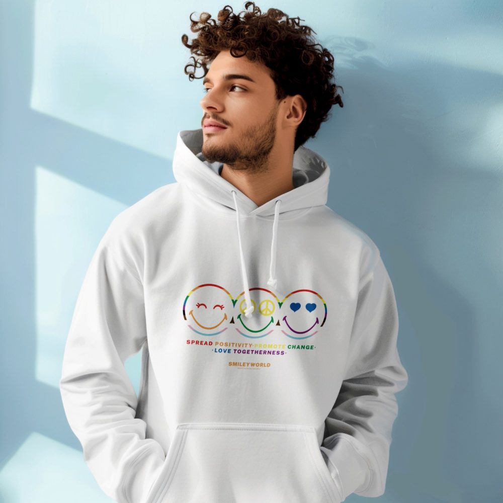 Sweat-shirt à capuche Homme Smiley World avec un design de Smiley World Spread Positivity