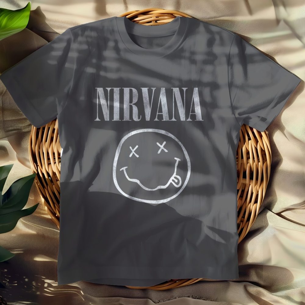 T-shirt Femme Nirvana avec un design de Nirvana Smiley blanc