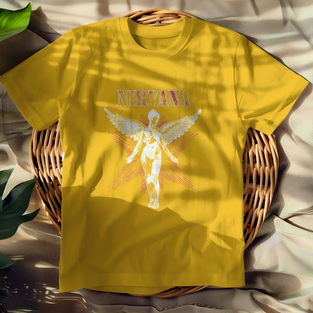 T-shirt Femme Nirvana avec un design de Nirvana In Utero blanc
