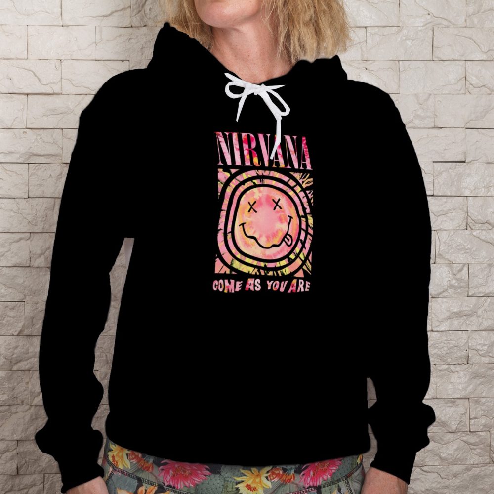 Sweat-shirt à capuche Femme Nirvana avec un design de Nirvana Come As You Are rose