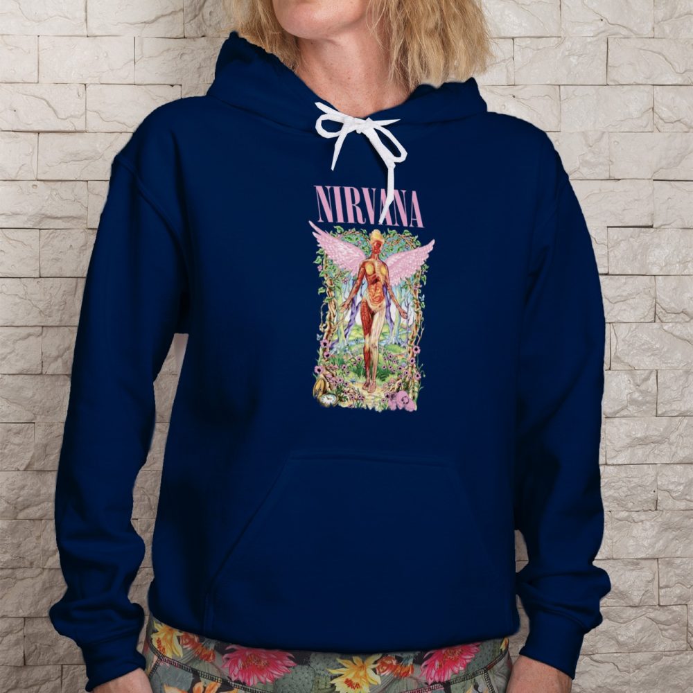 Sweat-shirt à capuche Femme Nirvana avec un design de Nirvana In Utero couleurs
