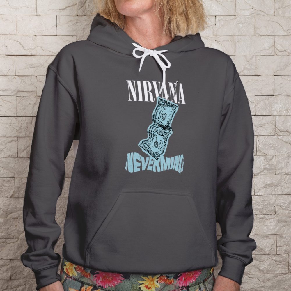 Sweat-shirt à capuche Femme Nirvana avec un design de Nirvana Nevermind blanc