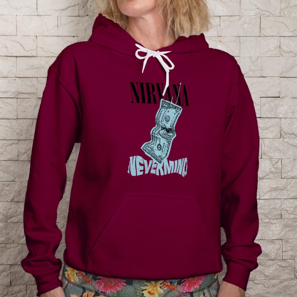 Sweat-shirt à capuche Femme Nirvana avec un design de Nirvana Nevermind noir