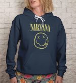 Sweat-shirt à capuche Femme Nirvana avec un design de Nirvana Smiley jaune