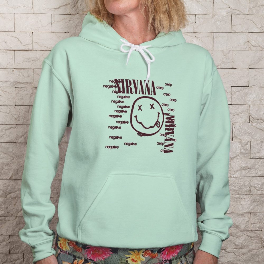 Sweat-shirt à capuche Femme Nirvana avec un design de Nirvana Negative Creep bordeaux