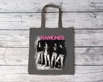 Tote bag coton bio Femme Ramones avec un design de Ramones Groupe noir