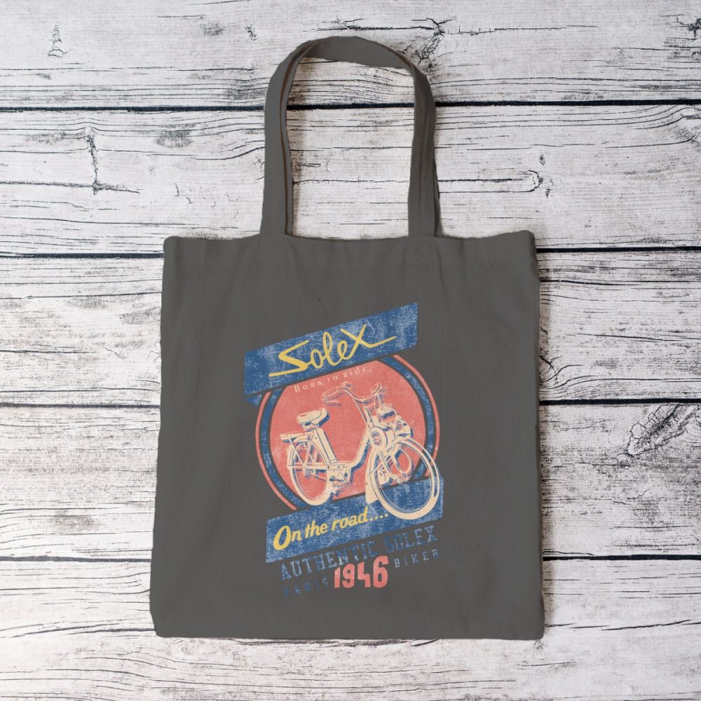 Tote bag coton bio Solex avec un design de Solex On The Road