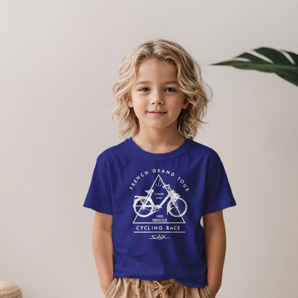 T-shirt Enfant Solex avec un design de Solex French Grand Tour blanc