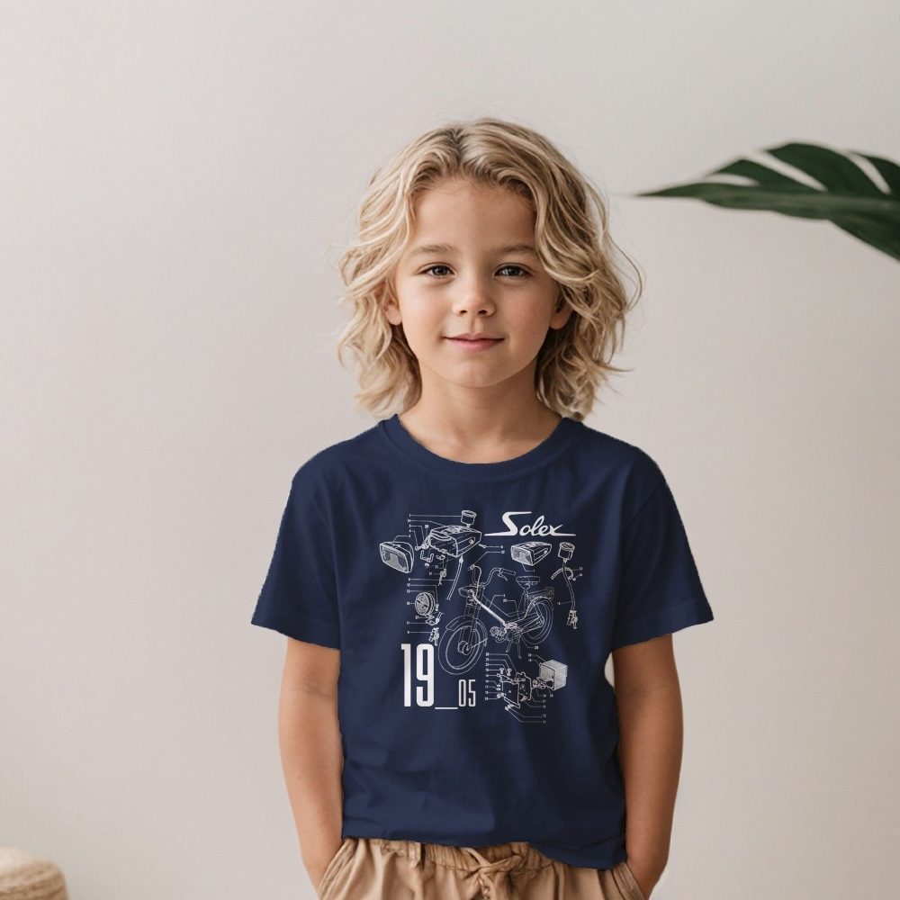 T-shirt Enfant Solex avec un design de Solex Pièces 1905 blanc