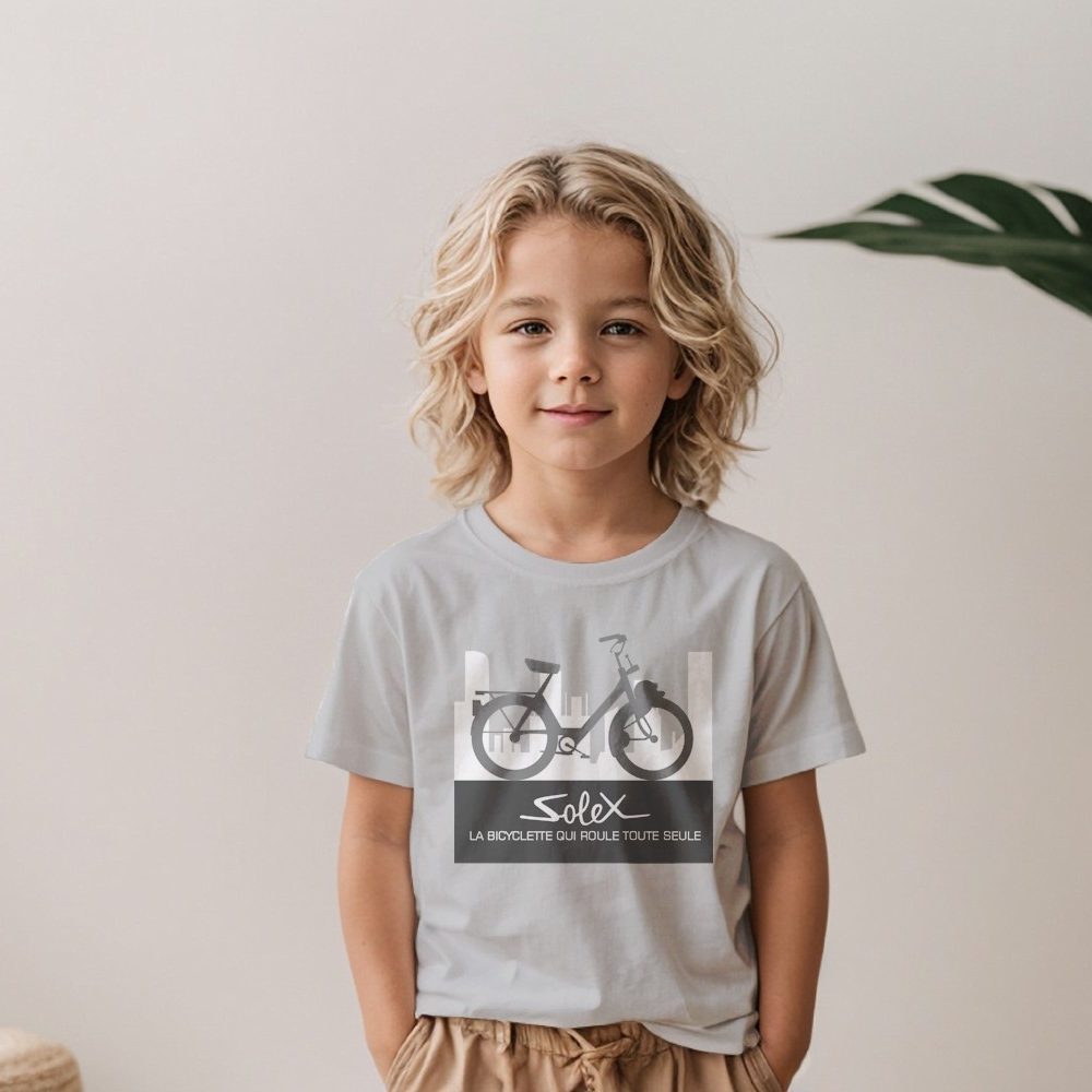 T-shirt Enfant Solex avec un design de Solex Silhouette gris