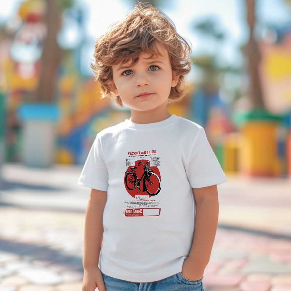 T-shirt coton bio Bébé Solex avec un design de Solex Modèle 1954