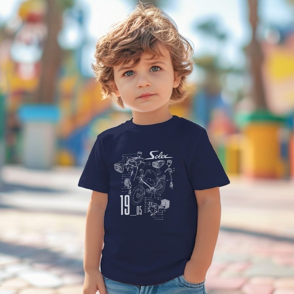 T-shirt coton bio Bébé Solex avec un design de Solex Pièces 1905 blanc