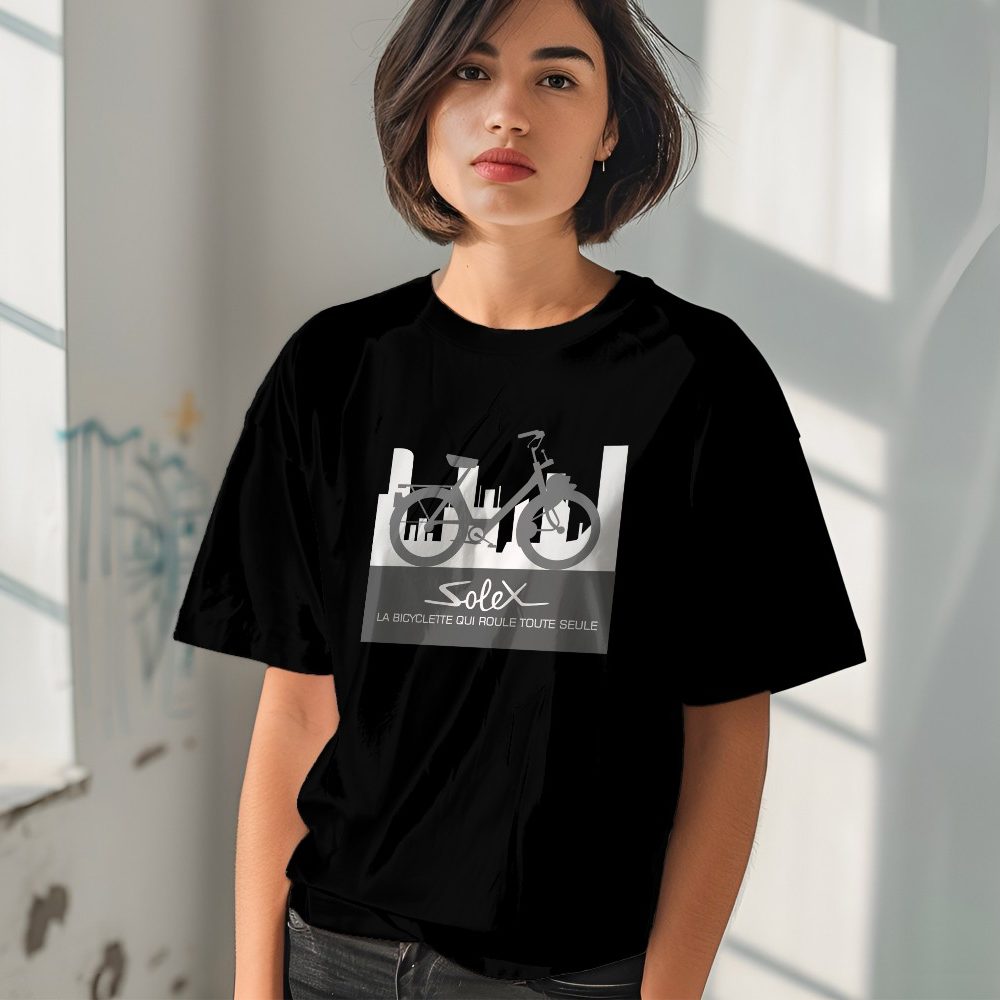 T-shirt oversize coton bio Femme Solex avec un design de Solex Silhouette gris