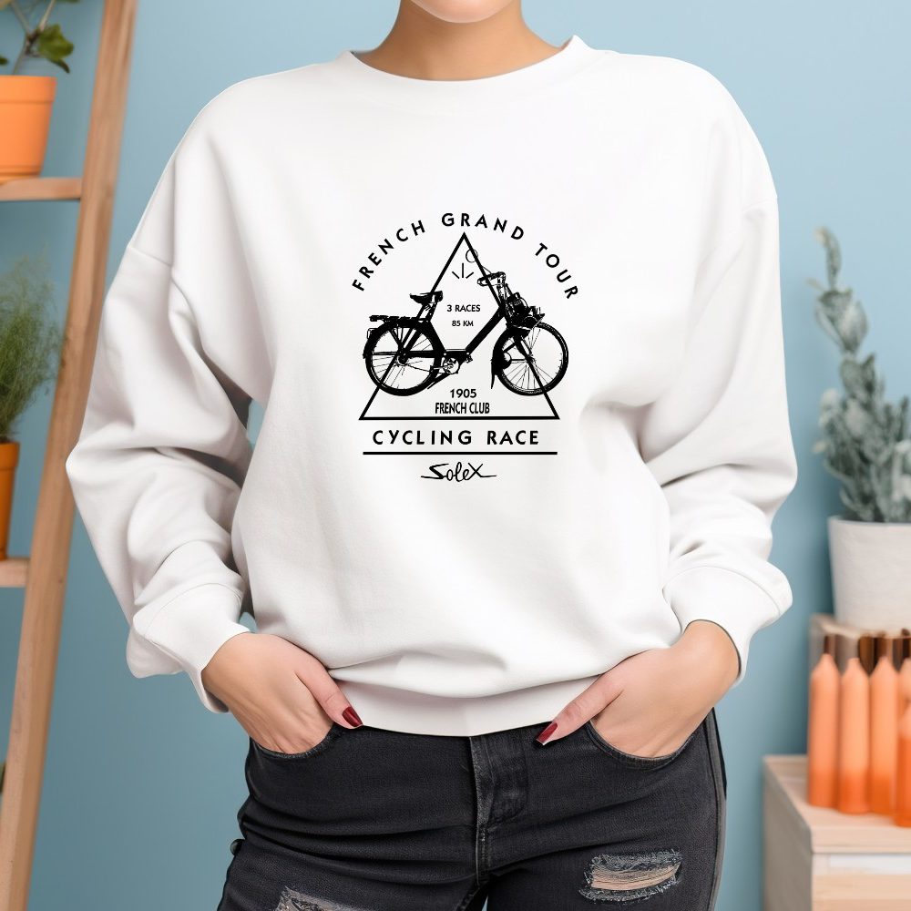 Sweat oversize coton bio Femme Solex avec un design de Solex French Grand Tour noir