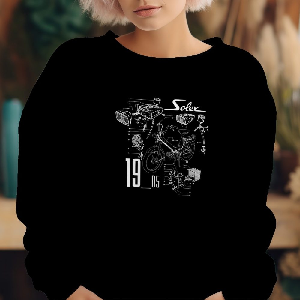 Sweat oversize coton bio Femme Solex avec un design de Solex Pièces 1905 blanc