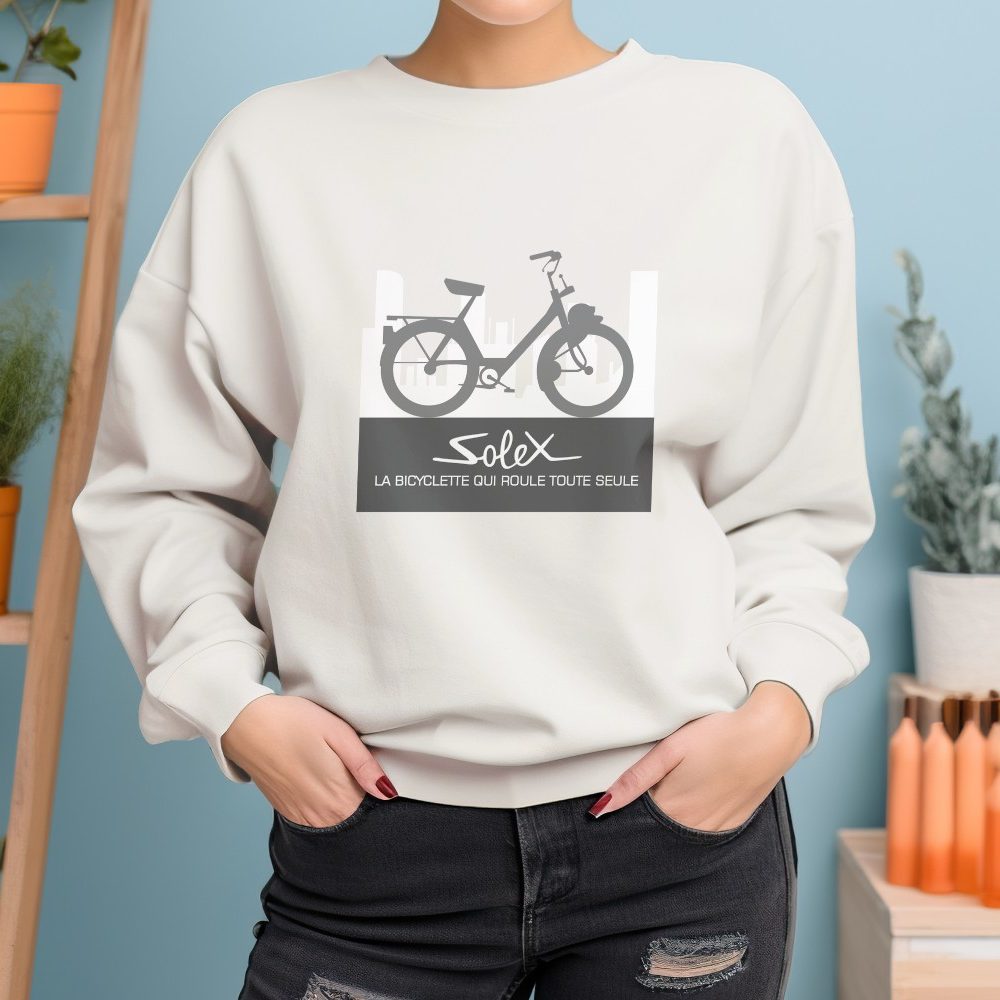 Sweat oversize coton bio Femme Solex avec un design de Solex Silhouette gris