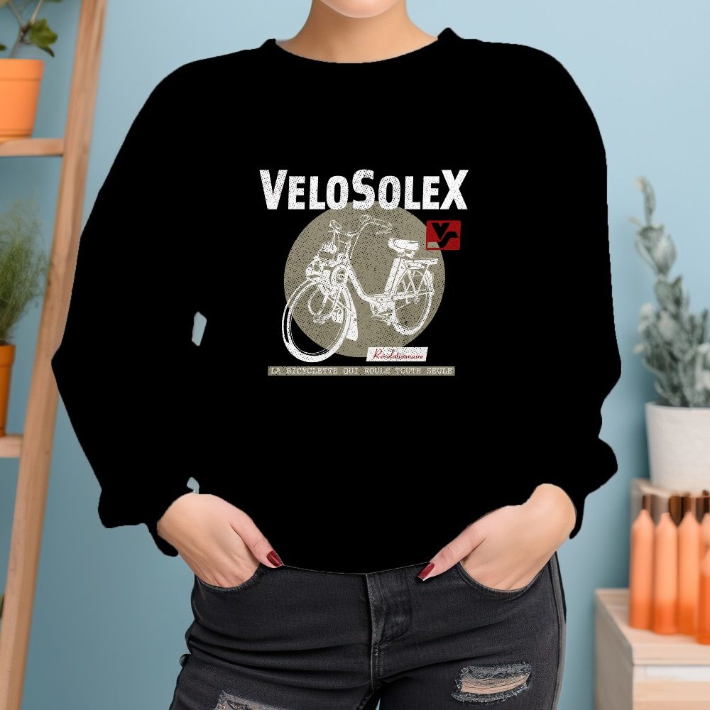 Sweat oversize coton bio Femme Solex avec un design de Solex Révolutionnaire taupe