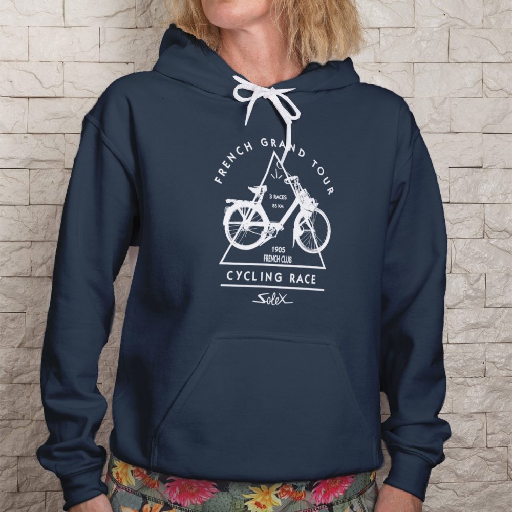 Sweat-shirt à capuche  Femme Solex avec un design de Solex French Grand Tour blanc