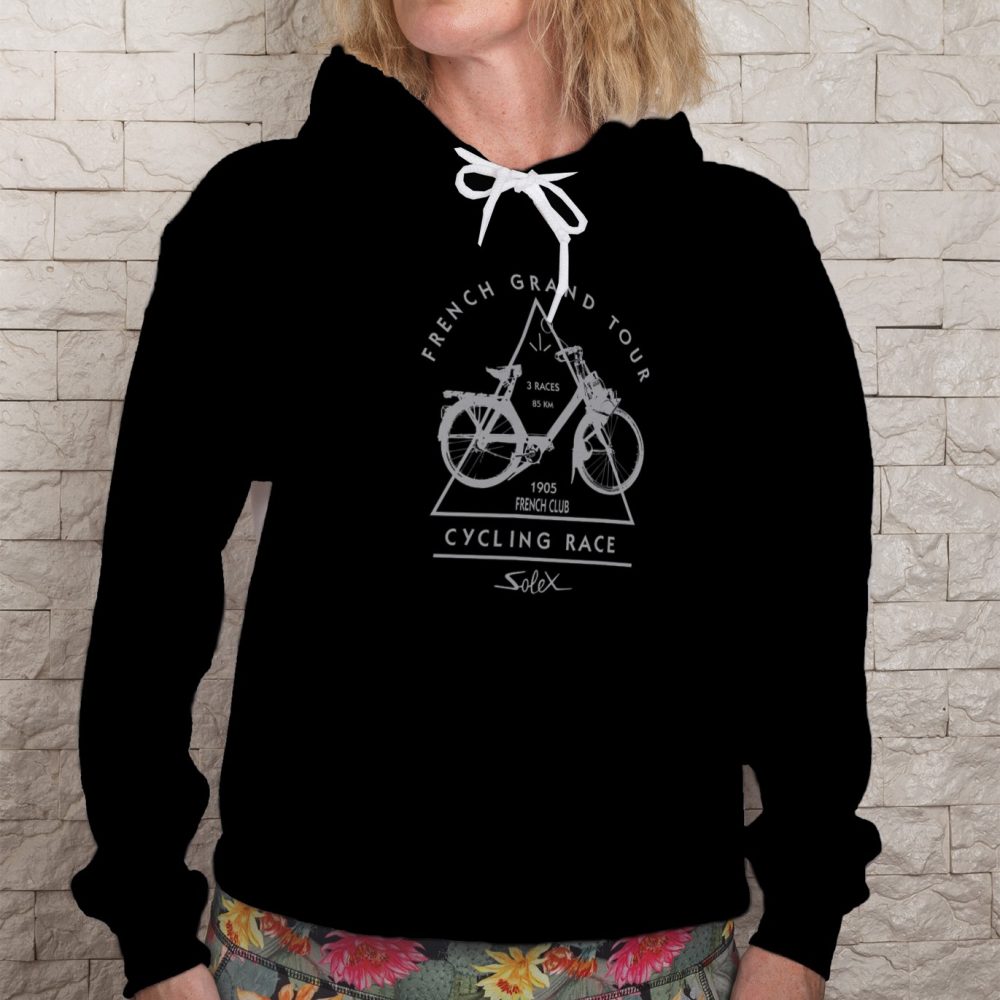 Sweat-shirt à capuche Femme Solex avec un design de Solex French Grand Tour gris