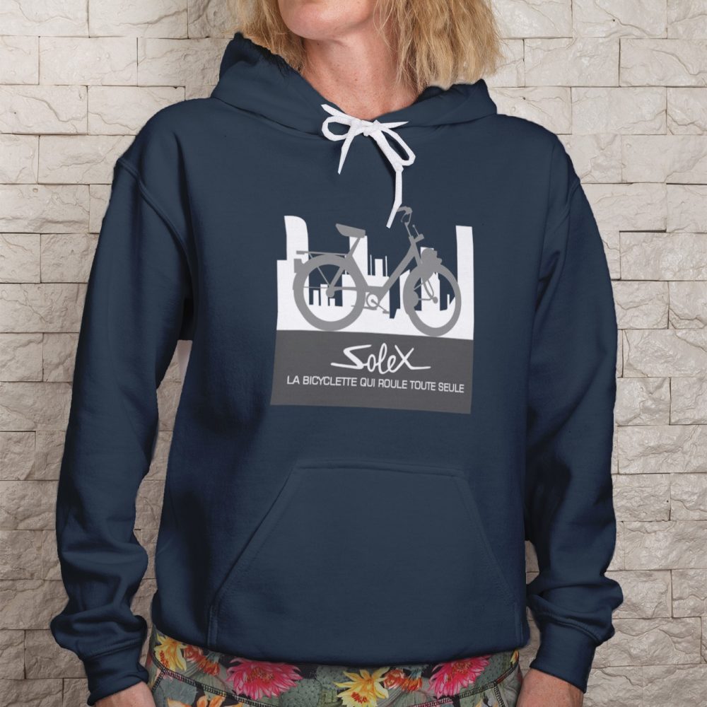 Sweat-shirt à capuche  Femme Solex avec un design de Solex Silhouette gris
