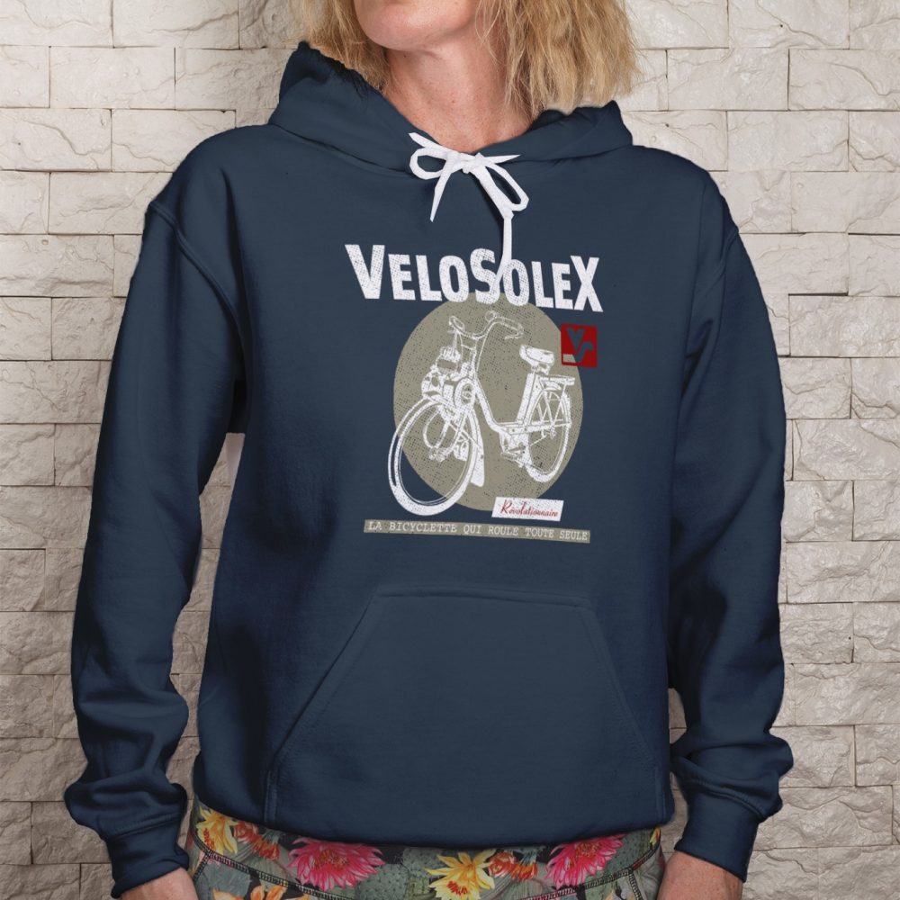 Sweat-shirt à capuche Femme Solex avec un design de Solex Révolutionnaire taupe