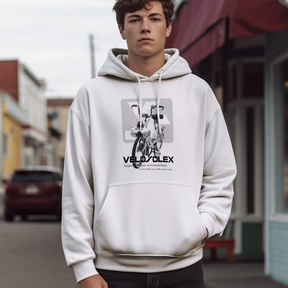 Sweat-shirt à capuche Homme Solex avec un design de Solex Vélo