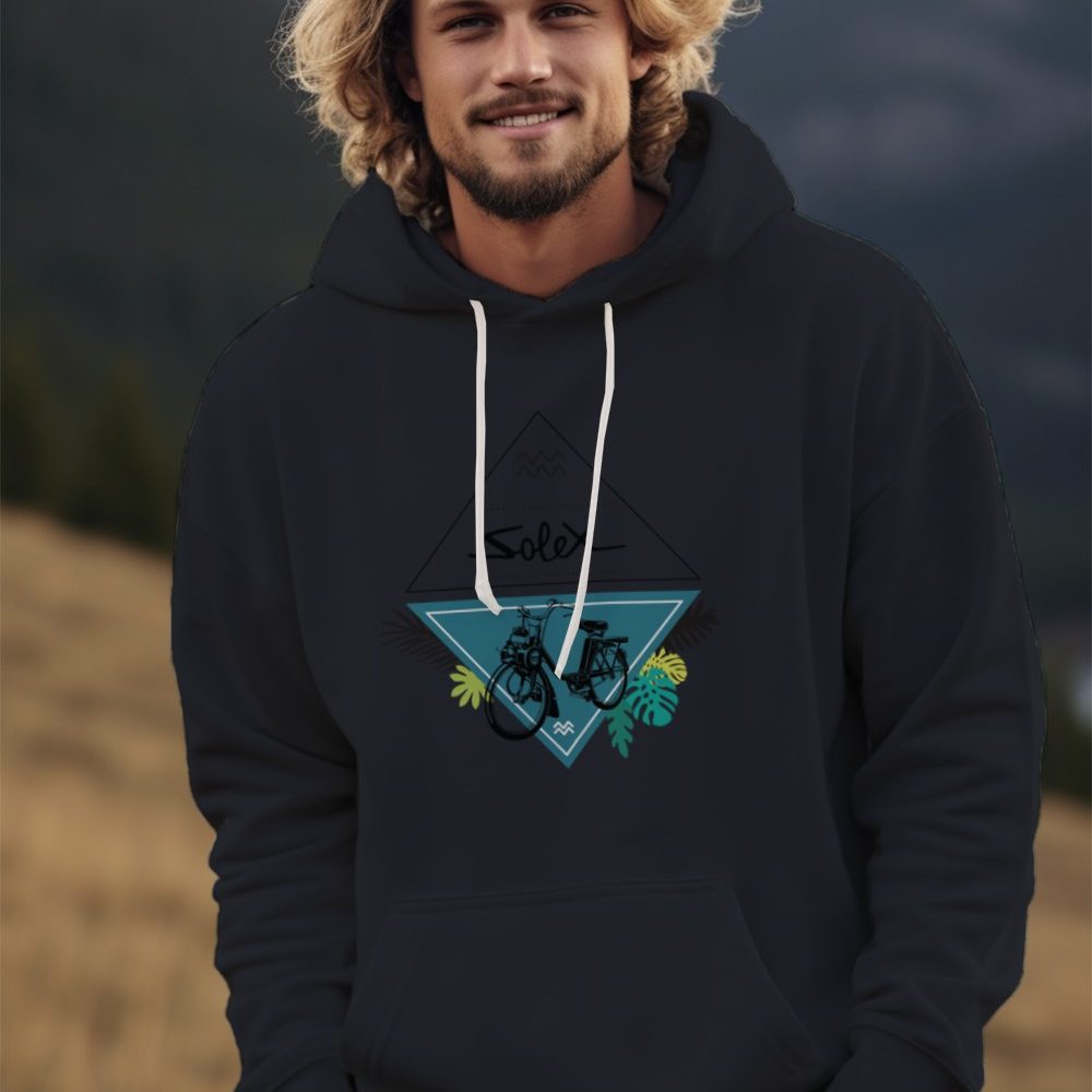 Sweat-shirt à capuche Homme Solex avec un design de Solex Triangles