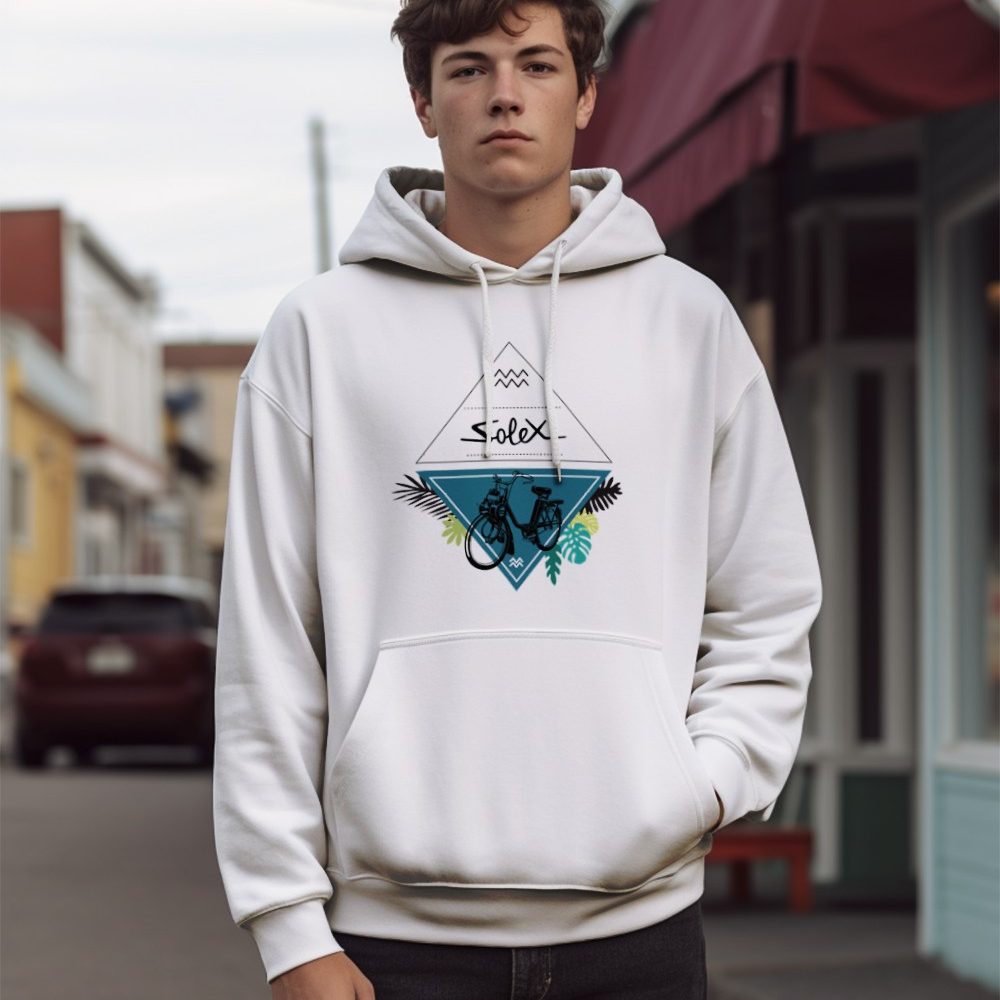 Sweat-shirt à capuche Homme Solex avec un design de Solex Triangles