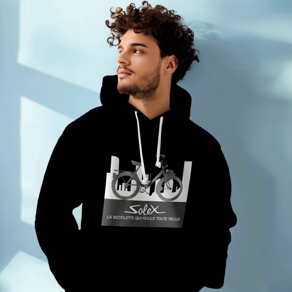 Sweat-shirt à capuche Homme Solex avec un design de Solex Silhouette gris