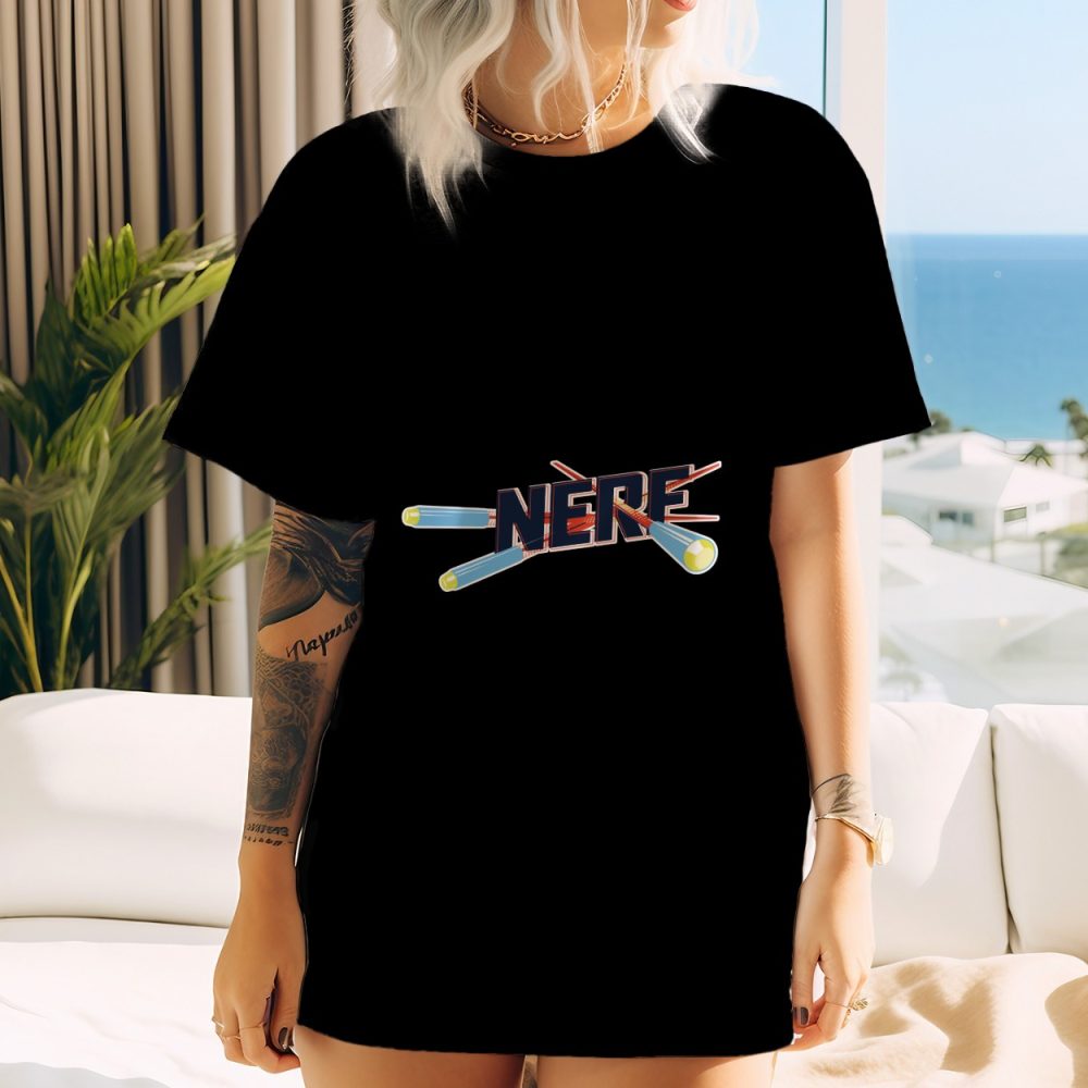 T-shirt oversize coton bio Femme Nerf avec un design de Nerf Tirs