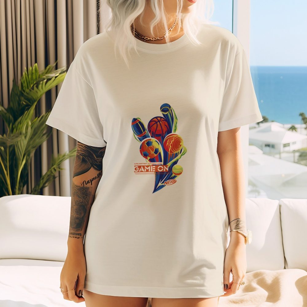 T-shirt oversize coton bio Femme Nerf avec un design de Nerf Game On