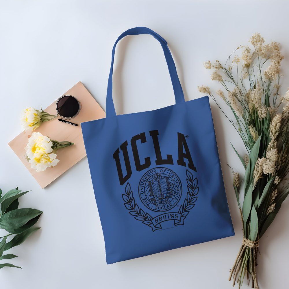 Tote bag coton bio UCLA avec un design de UCLA Écusson noir