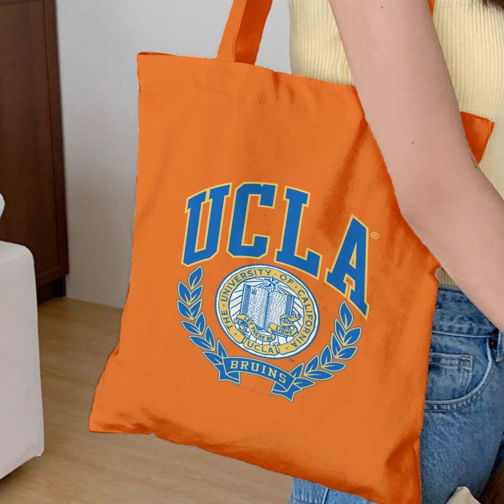 Tote bag coton bio UCLA avec un design de UCLA Écusson couleurs
