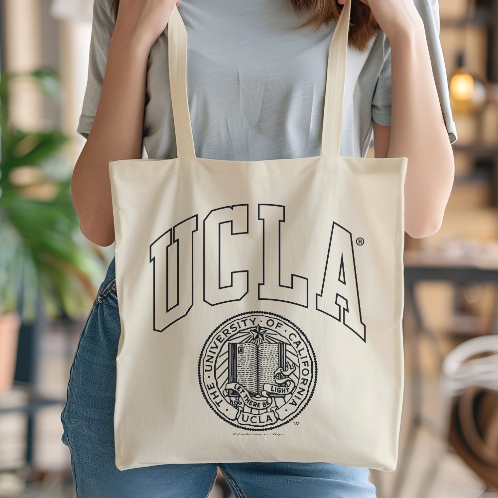 Tote bag coton bio UCLA avec un design de UCLA Let There Be Light