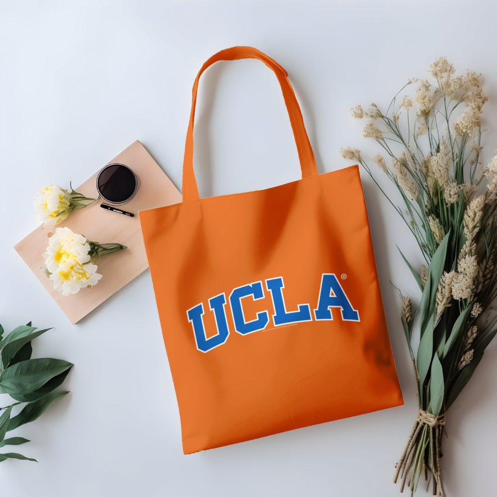 Tote bag coton bio UCLA avec un design de UCLA Arc bleu contour blanc