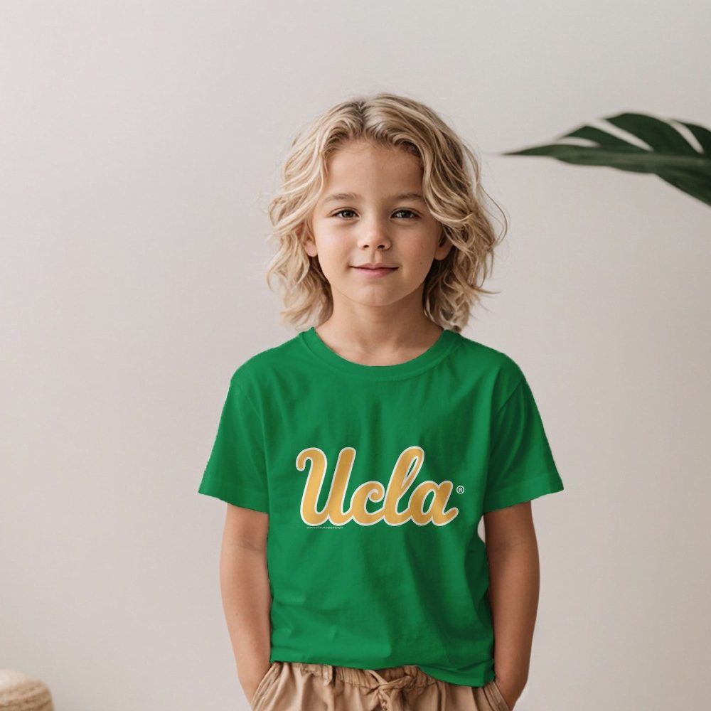 T-shirt Enfant UCLA avec un design de UCLA Curvy jaune contour blanc