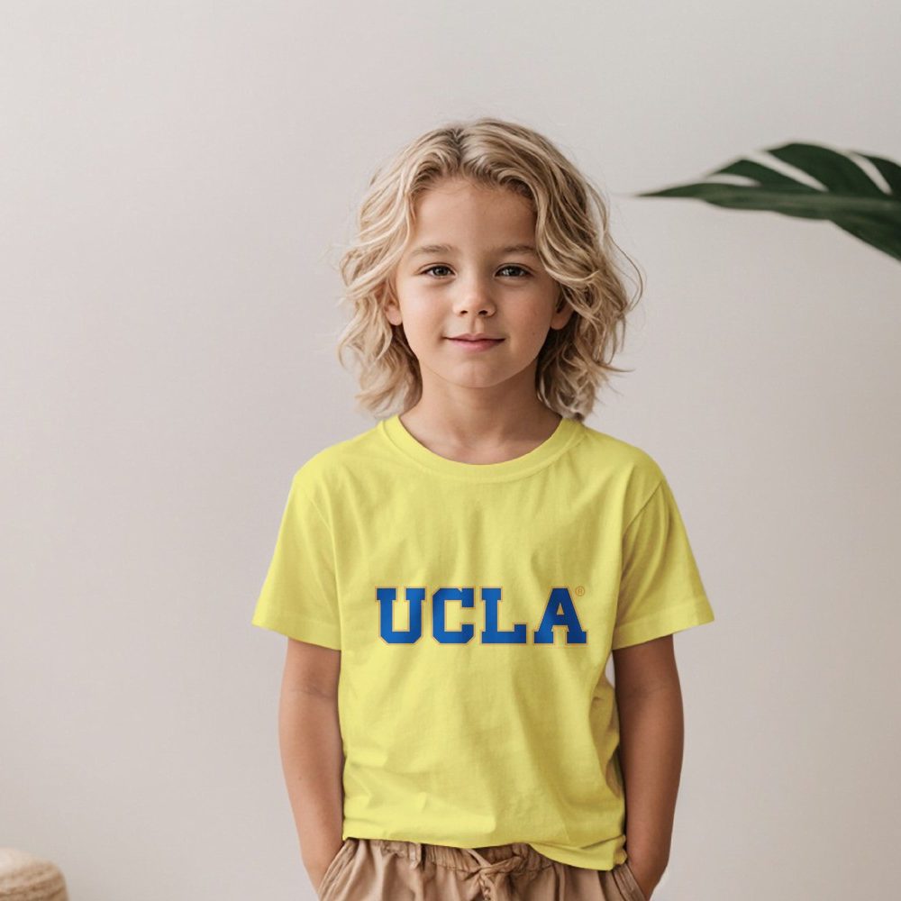 T-shirt Enfant UCLA avec un design de UCLA bleu contour jaune
